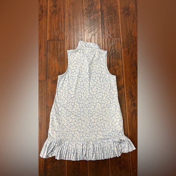 Laura Ashley Blue Floral Golf Tennis Dress XL Sleeveless Ruffle Hem Preppy - Picture 2 of 8